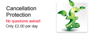 Cancellation Protection - No questions asked! Only £2.00 per day